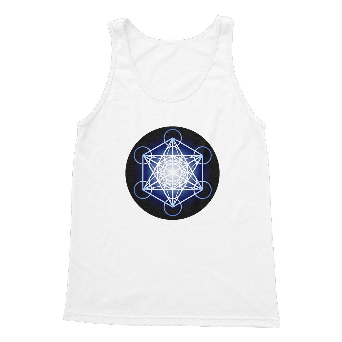 Metatron's Cube in Blue Softstyle Tank Top - Nature of Flowers