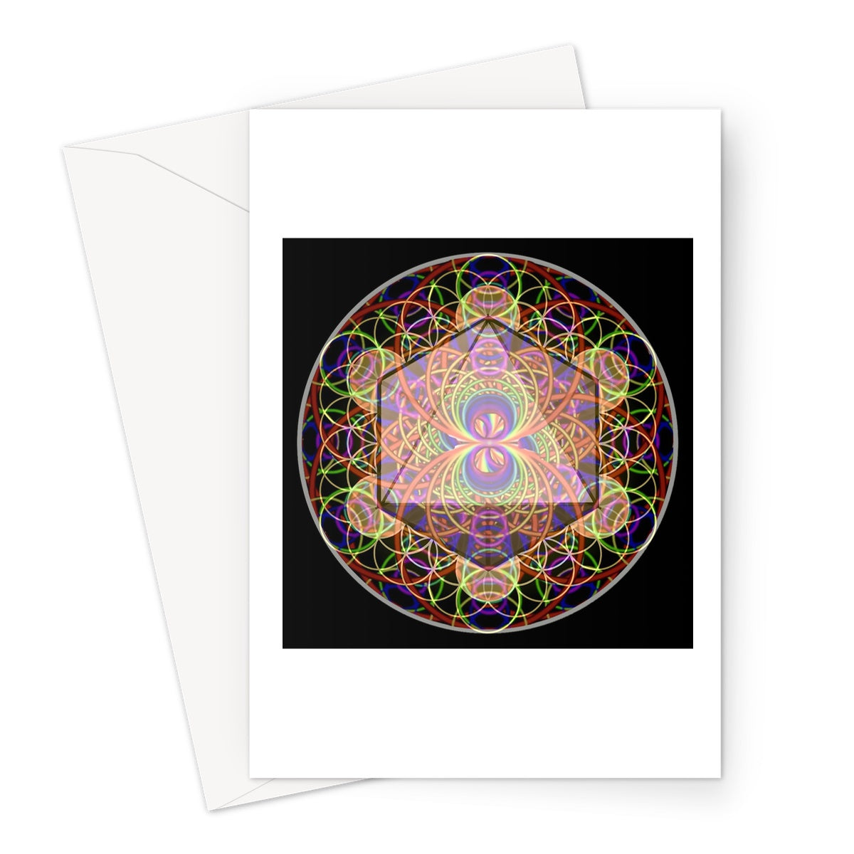 The Platonic Solid Octahedron with inverted Sound waves Greeting Card