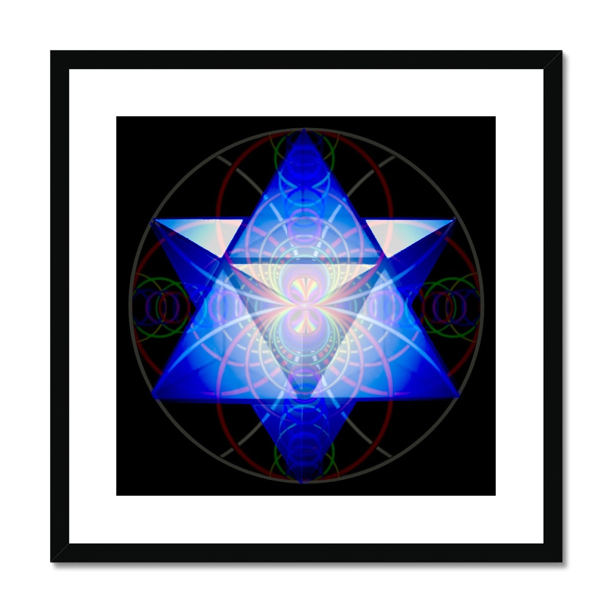Merkaba Star Created With Sound Waves print Framed & Mounted Print