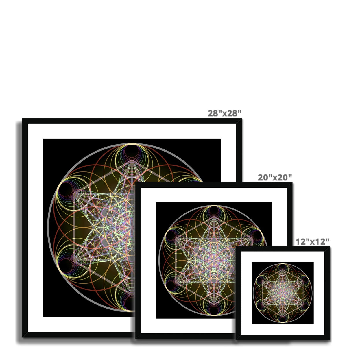 Metatron's Cube Waves print Framed & Mounted Print