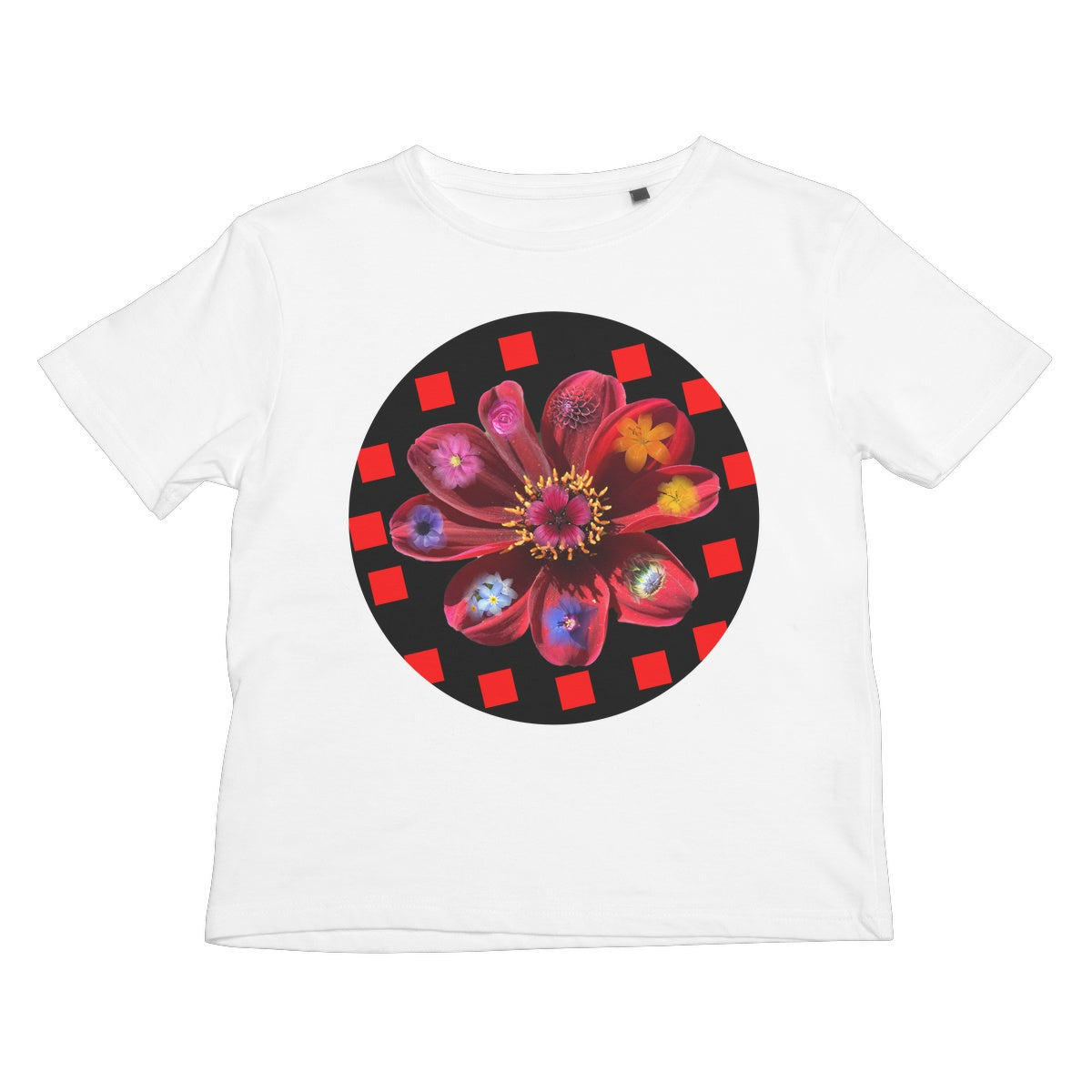 Neo's Red Rainbow Flower Kids T-Shirt