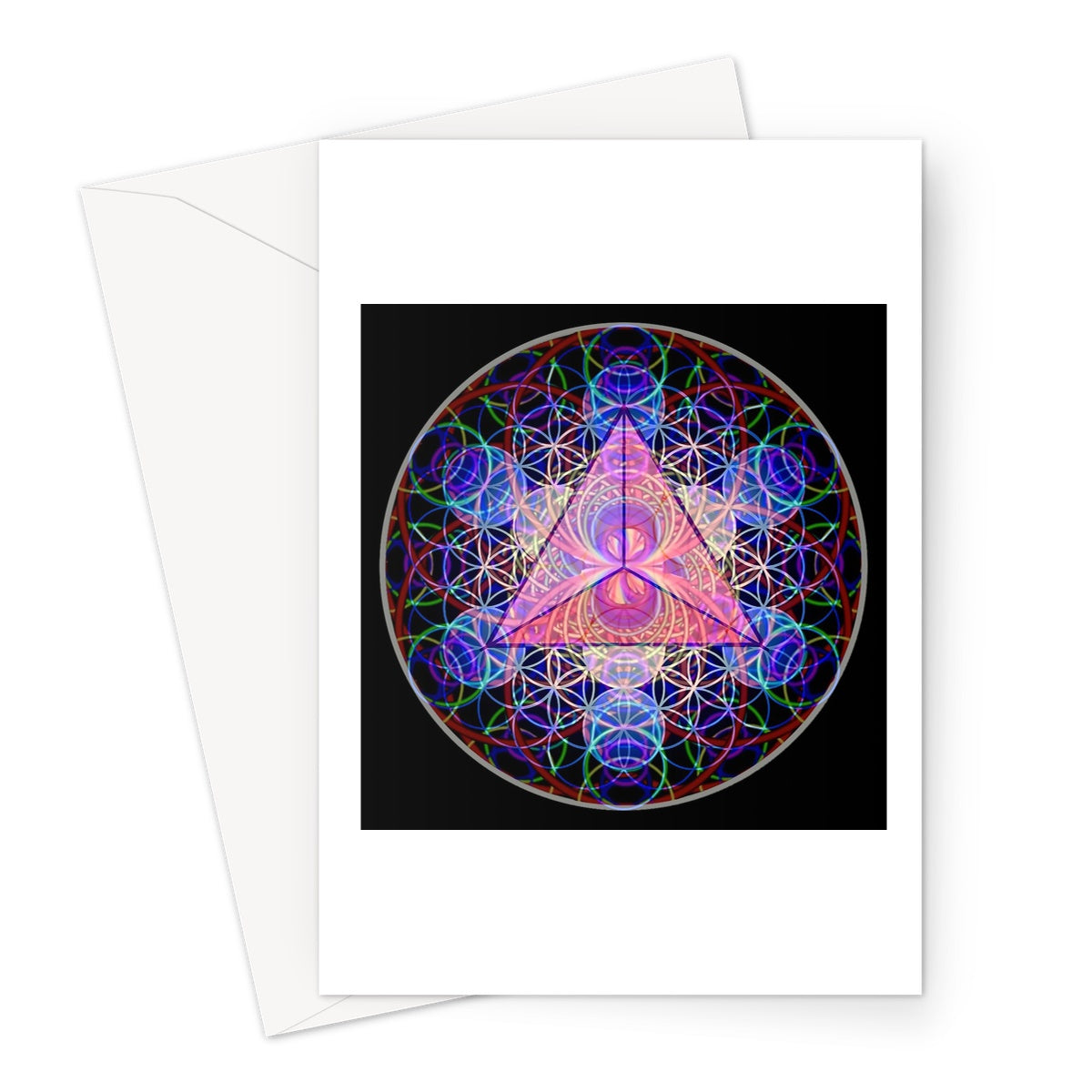 The Platonic Solid Tetrahedron with the inverted sound waves Greeting Card