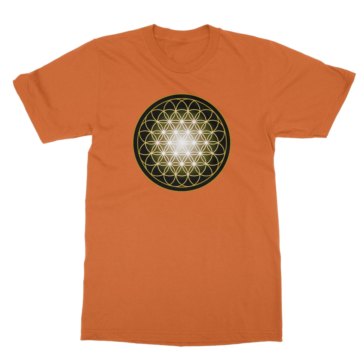 Flower of Life in Gold T-Shirt - Nature of Flowers