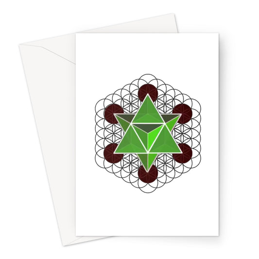 Merkaba Star Tetrahedron  Greeting Card - Nature of Flowers