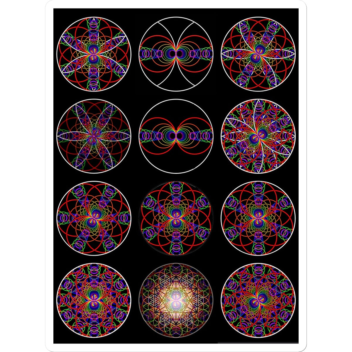12 variations of sound waves electromagnetic energy Sticker