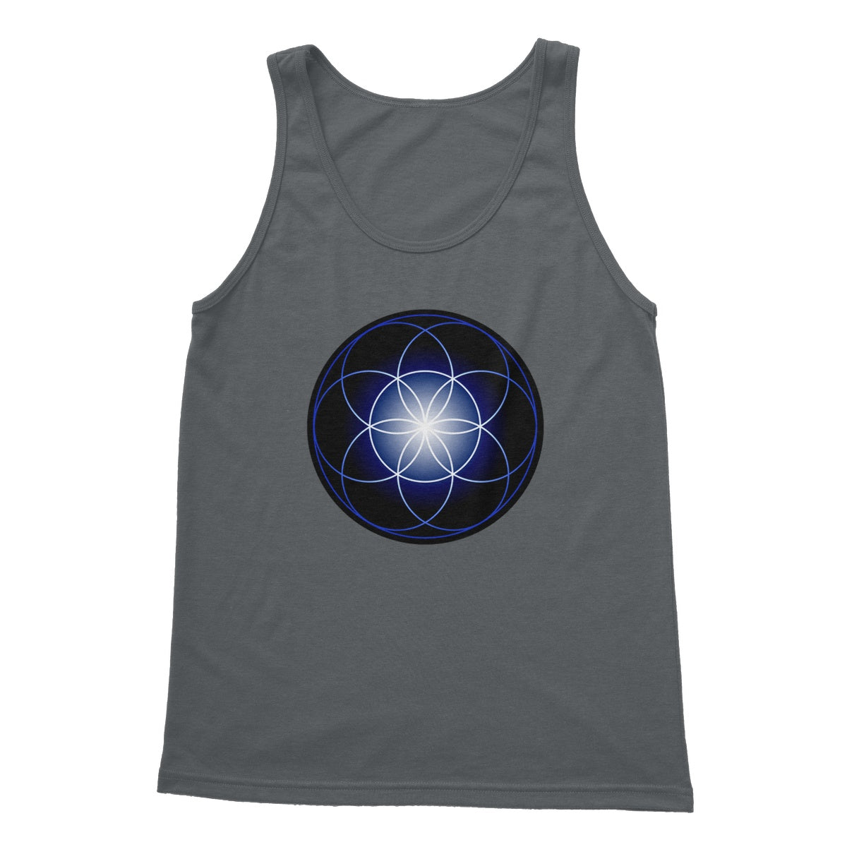 Seed of Life in Blue Softstyle Tank Top - Nature of Flowers