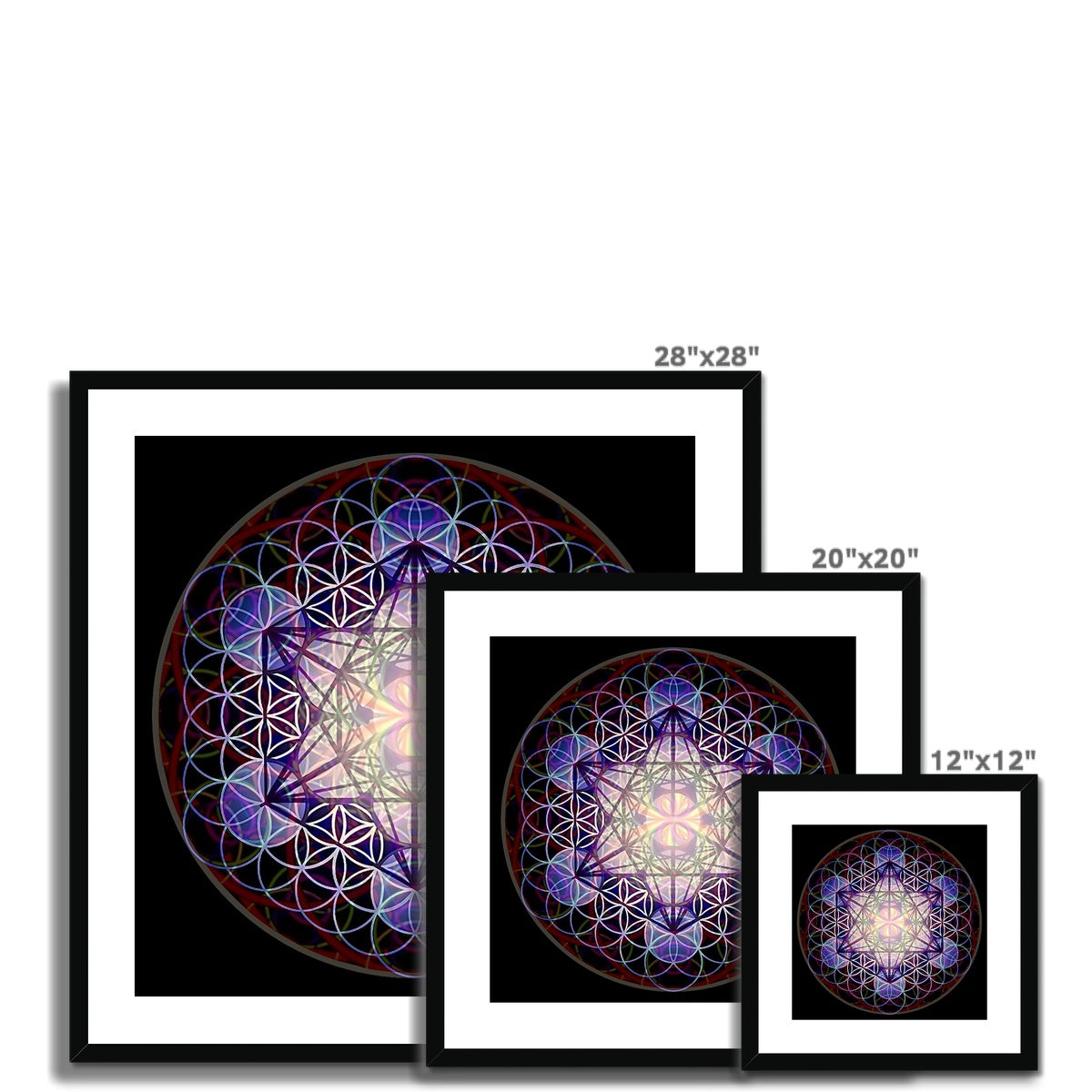 The Metatron's Cube with inverted Sound waves Framed & Mounted Print
