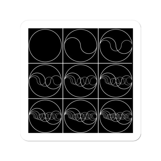 Waves in Nine Print Sticker