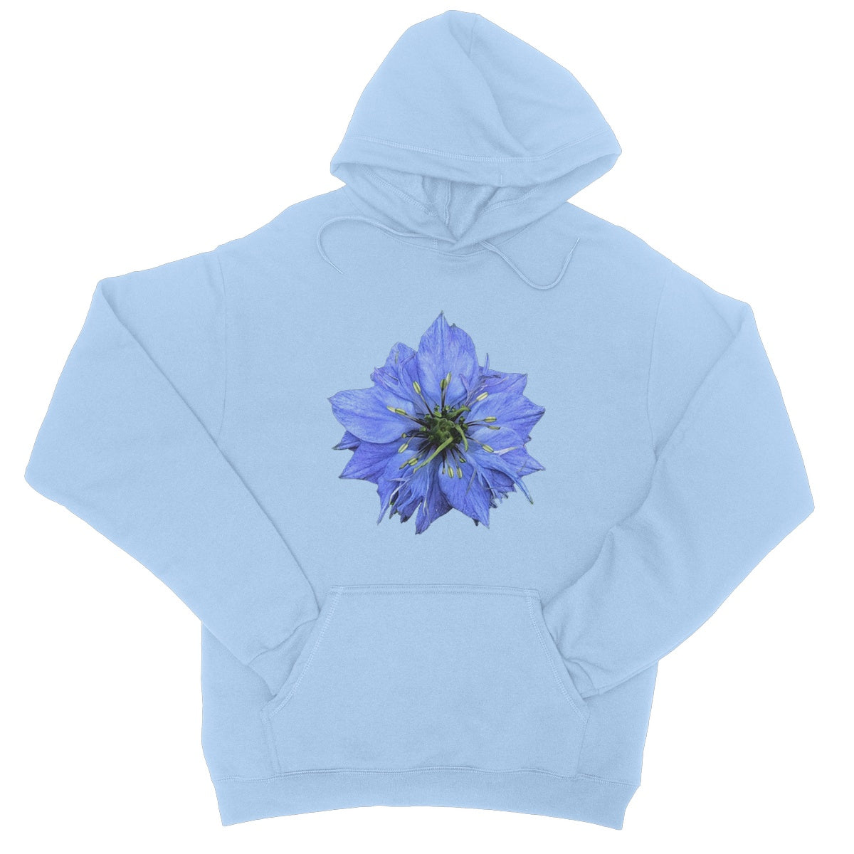 Blue Flower College Hoodie