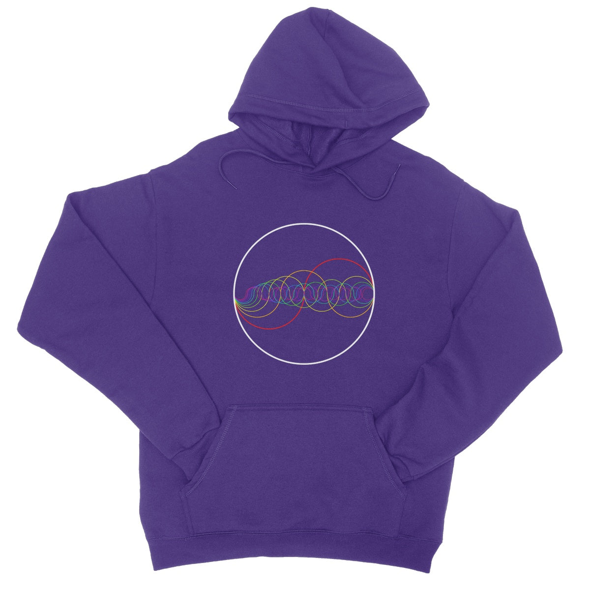 Rainbow-Coloured Waves in Circle  College Hoodie - Nature of Flowers