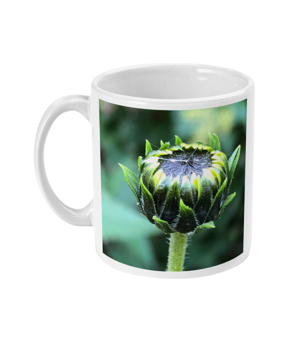 "The next flower waiting to happen" Green Bud Double Flower Mug - Nature of Flowers
