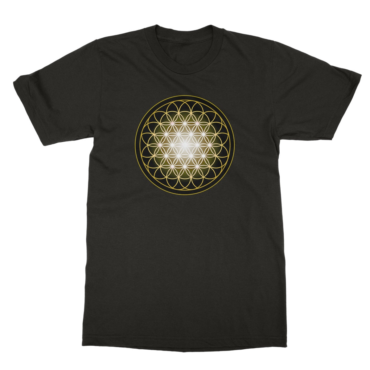 Flower of Life in Gold T-Shirt - Nature of Flowers