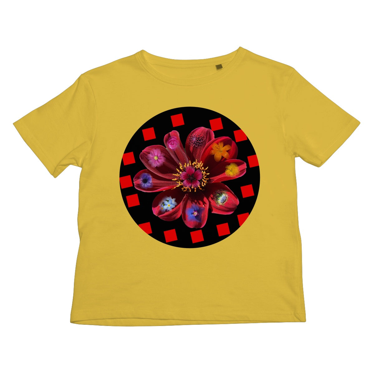 Neo's Red Rainbow Flower Kids T-Shirt