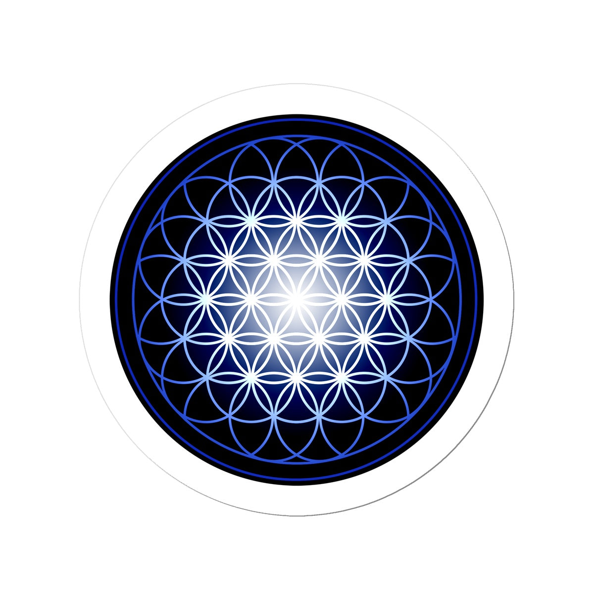 Flower of Life in Blue Sticker - Nature of Flowers