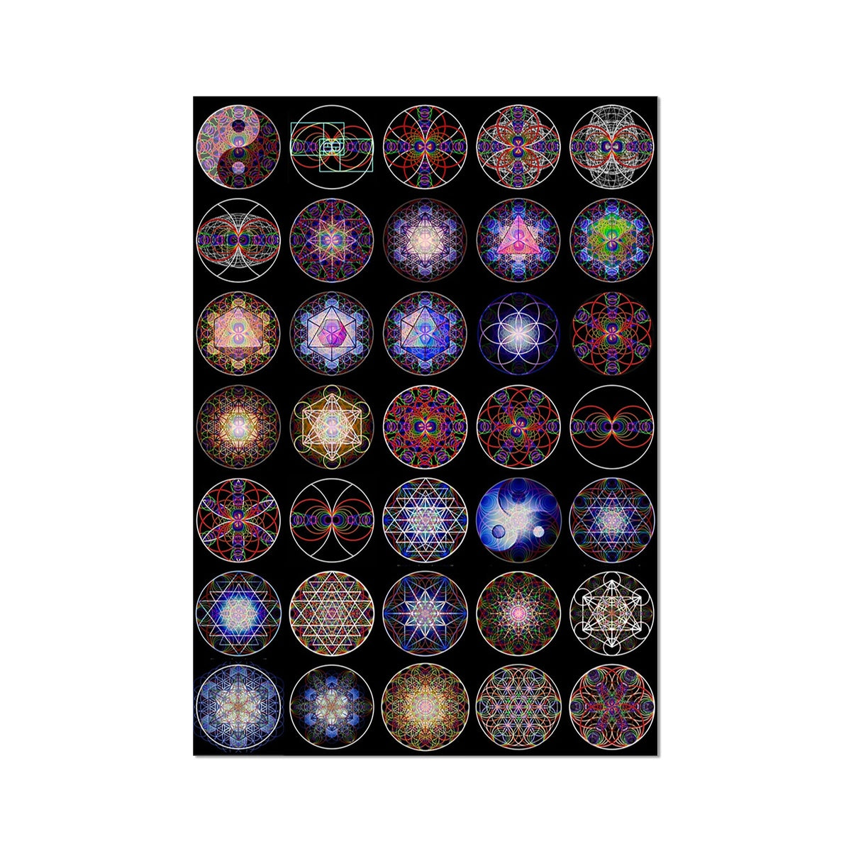 35 Sound Waves Including The Platonic Solids Fine Art Print