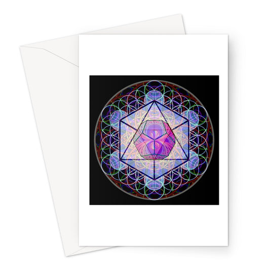 The Platonic Solid Dodecahedron with inverted Sound waves Greeting Card