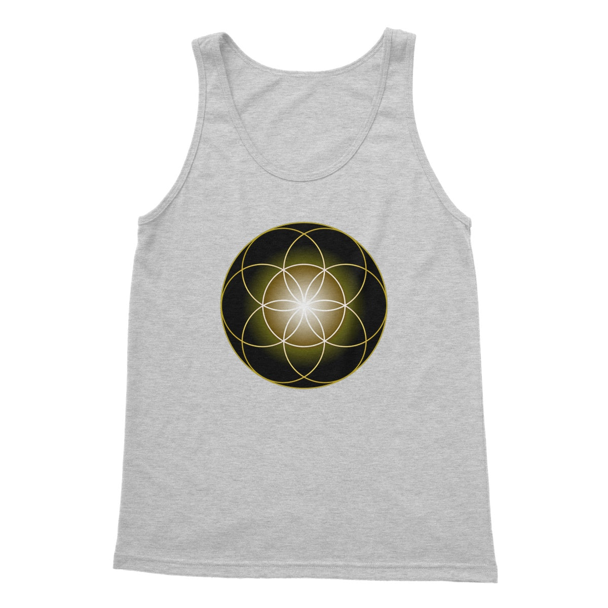 Seed of Life in Gold Softstyle Tank Top - Nature of Flowers