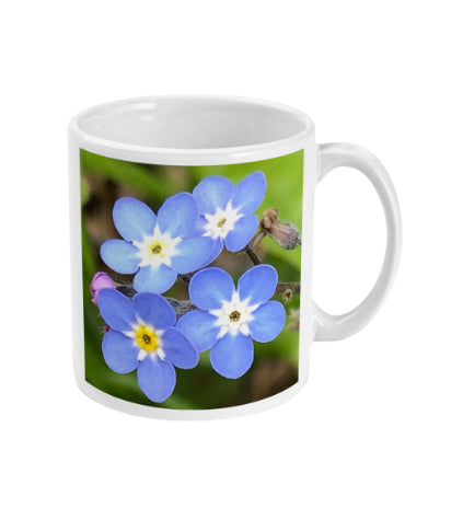 “Least We Never Forget” Blue Double Flower Mug - Nature of Flowers