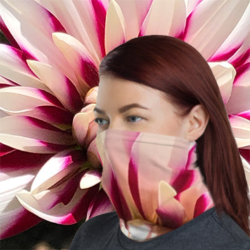 Pink Dahlia Flower Neck Gaiter - Nature of Flowers