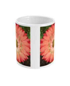 "Completing the circle inside the circle" Pink Double Flower Mug - Nature of Flowers