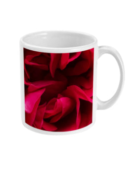 "Back inside to feel the warmth" Red Rose Double Flower Mug - Nature of Flowers
