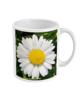 "Completing the almost perfect circle 2" White Daisy Double Flower Mug - Nature of Flowers