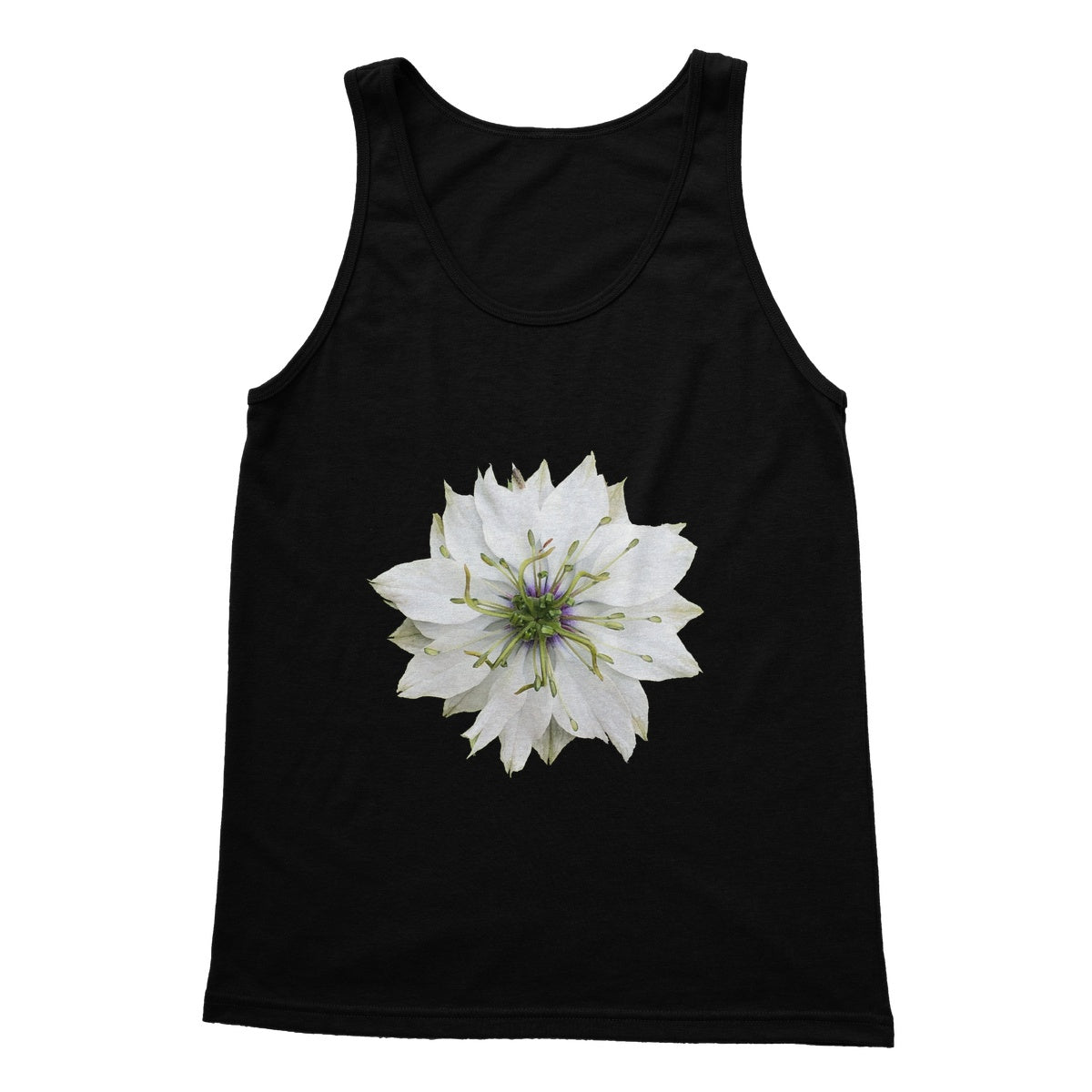 White Flower 'Nigella Love in the Mist' Softstyle Tank Top - Nature of Flowers