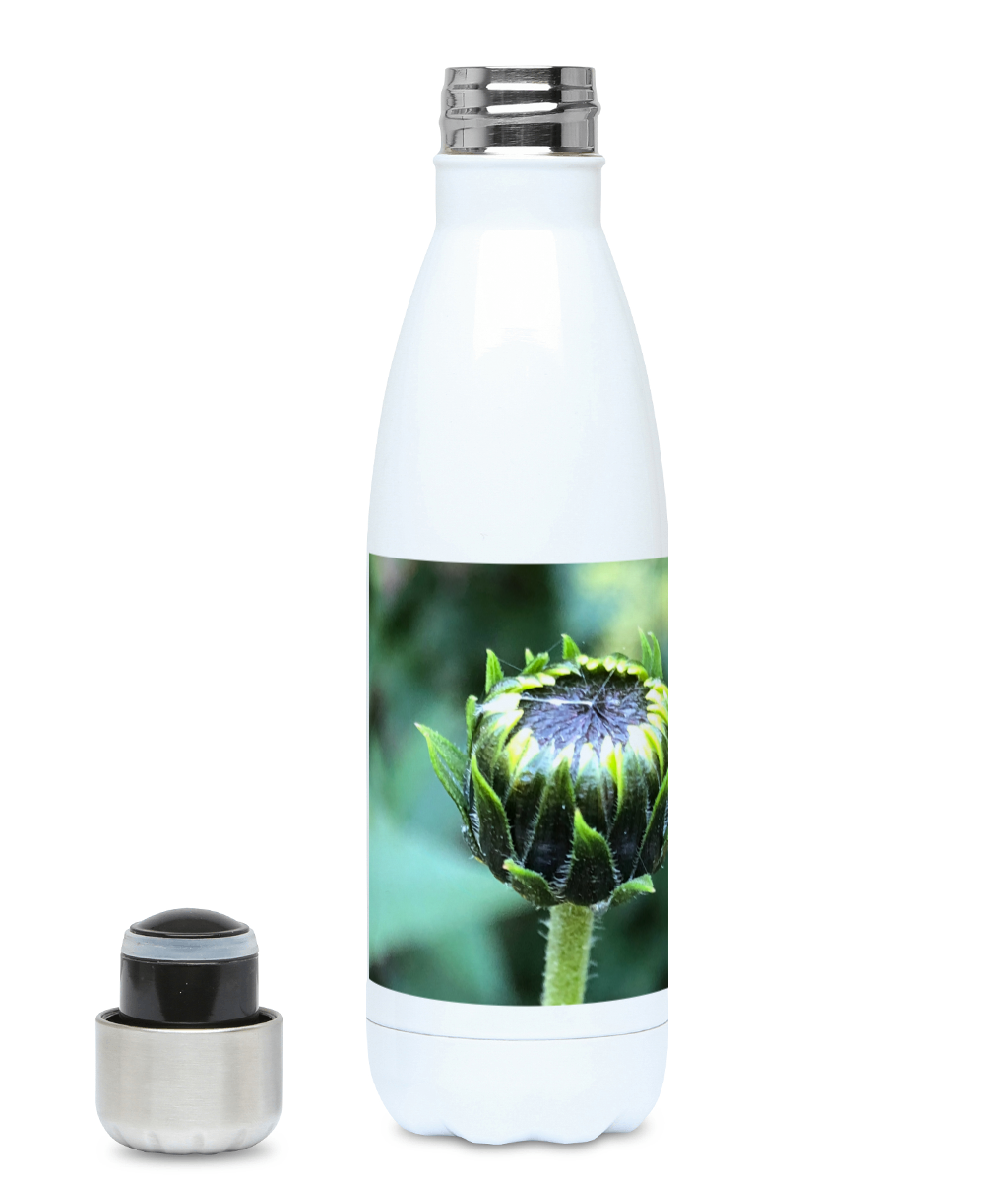 "The next flower waiting to happen" Green Flower 500ml Water Bottle - Nature of Flowers