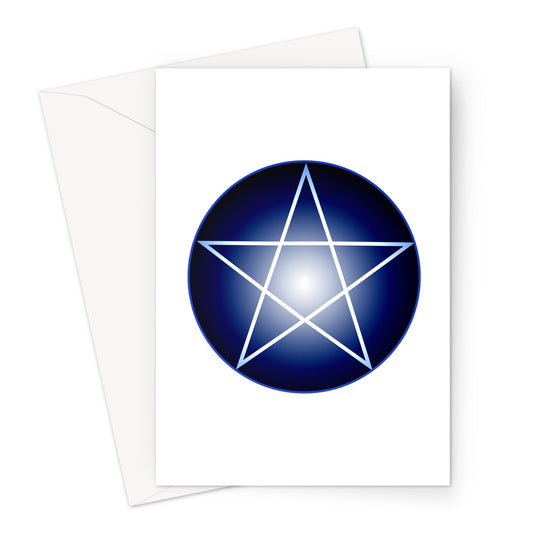 pentagram in Blue Greeting Card