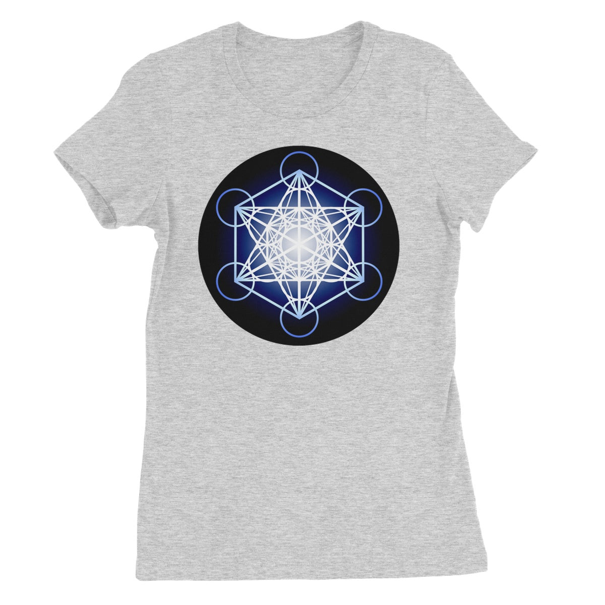 Metatron's Cube in Blue Women's T-Shirt - Nature of Flowers