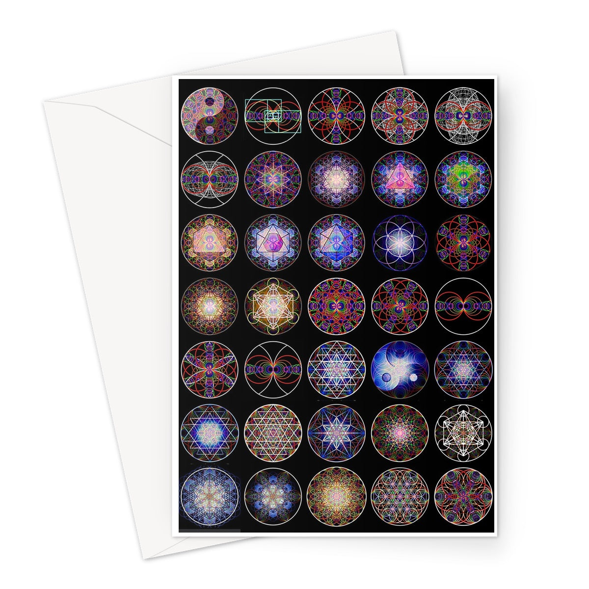 35 Sound Waves Including The Platonic Solids Greeting Card