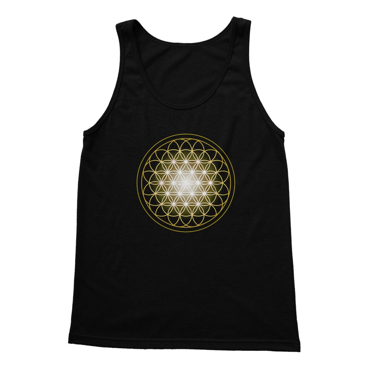 Flower of Life in Gold Softstyle Tank Top - Nature of Flowers