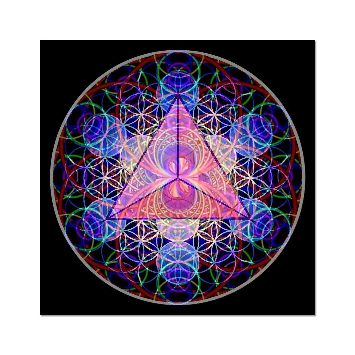 The Platonic Solid Tetrahedron with the inverted sound waves Fine Art Print