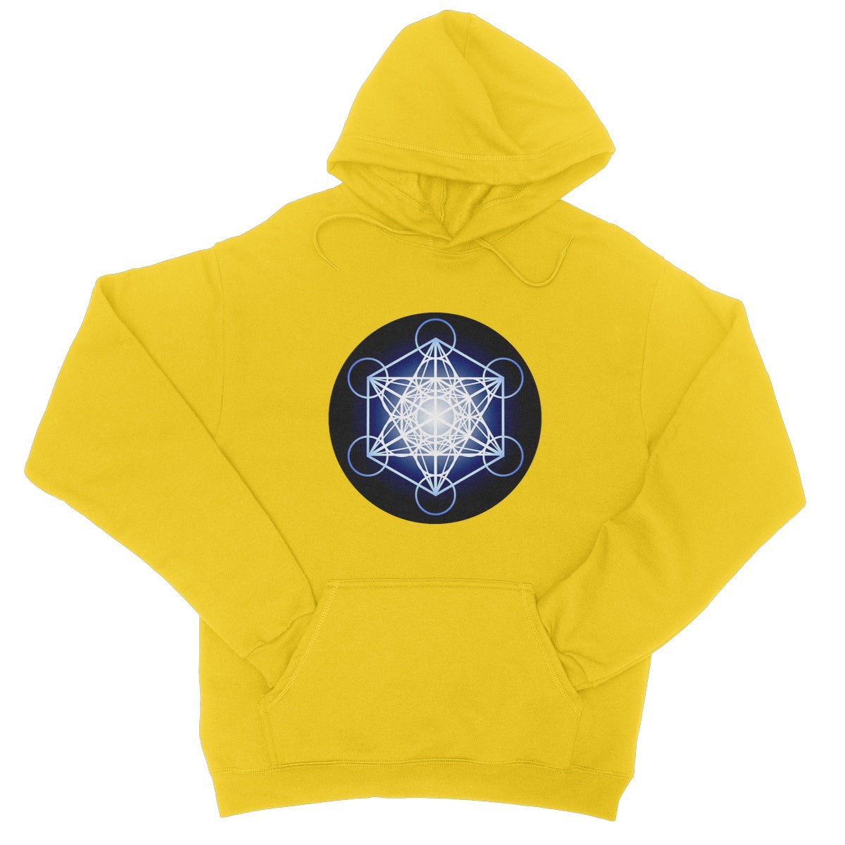 Metatron's Cube in Blue College Hoodie - Nature of Flowers