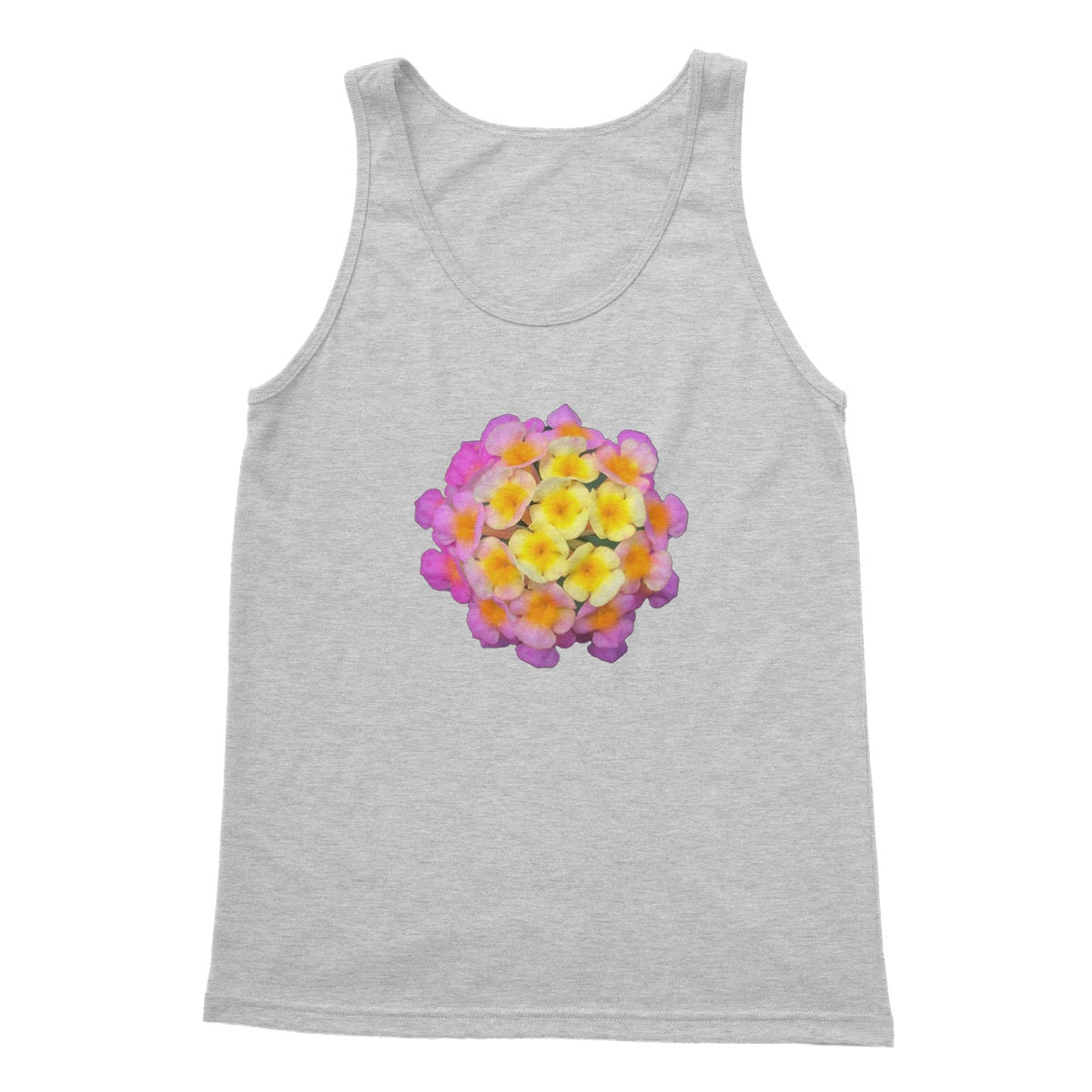 Pink Orange Flower Softstyle Tank Top