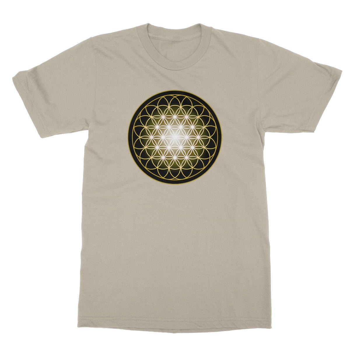 Flower of Life in Gold T-Shirt - Nature of Flowers