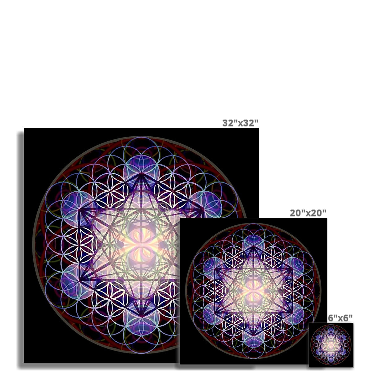 The Metatron's Cube with inverted Sound waves Fine Art Print