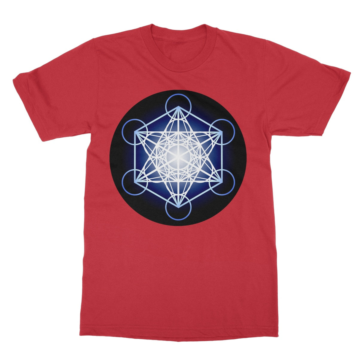 Metatron's Cube in Blue T-Shirt - Nature of Flowers