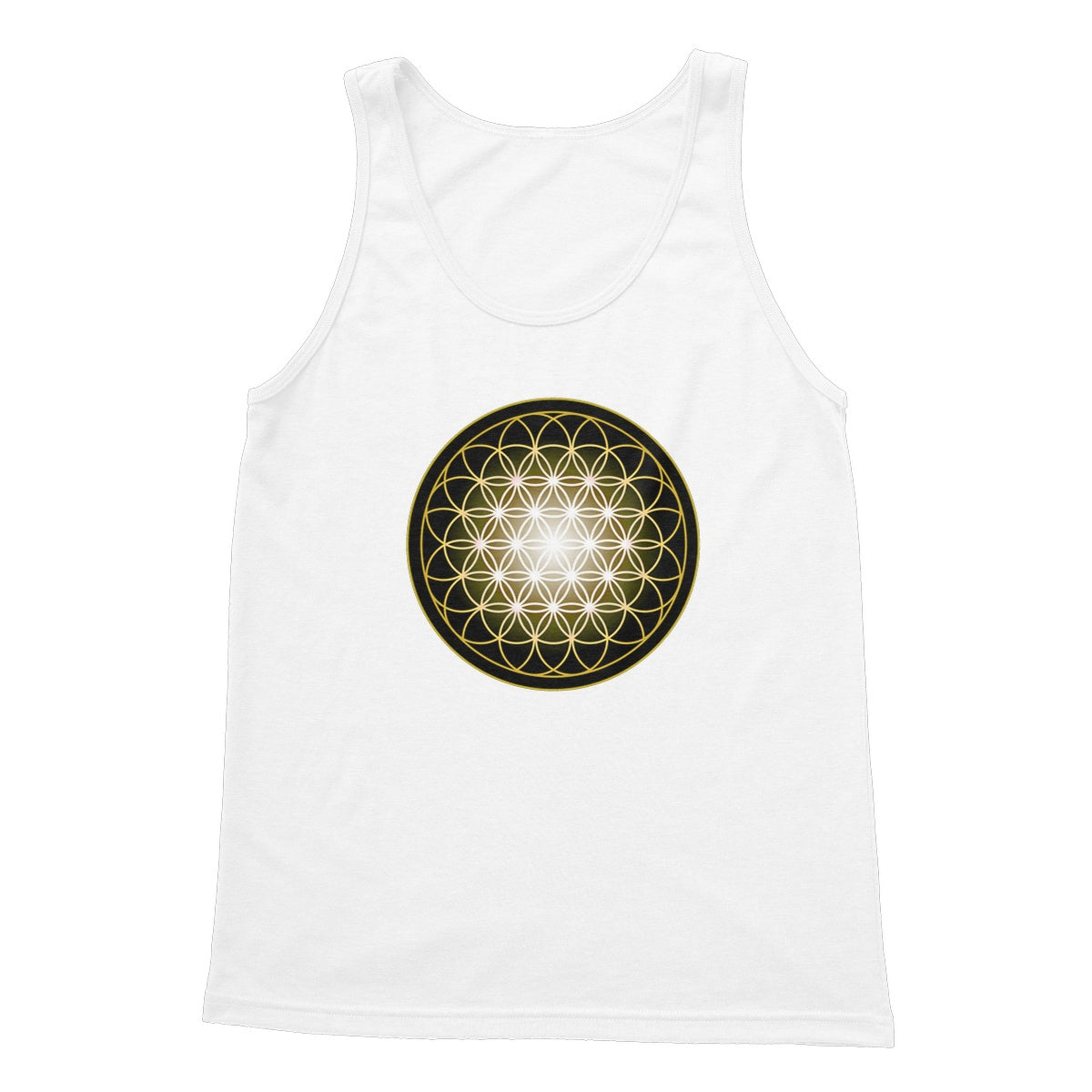 Flower of Life in Gold Softstyle Tank Top - Nature of Flowers