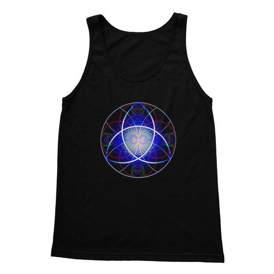 The Triquetra Rainbow Wave print Softstyle Tank Top