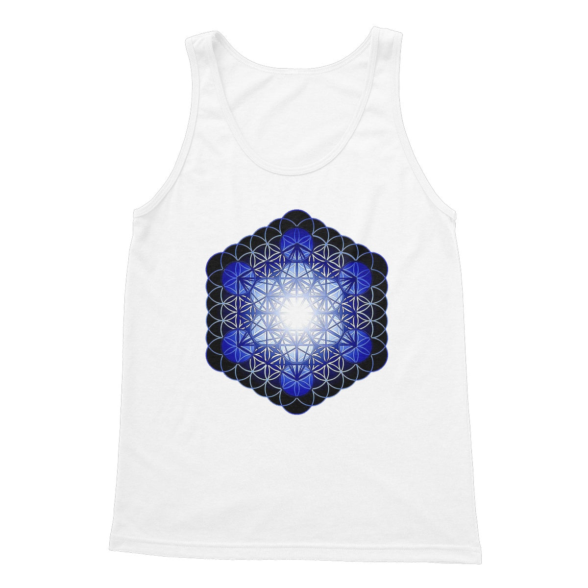 Fruit of Life Glow in Blue Softstyle Tank Top