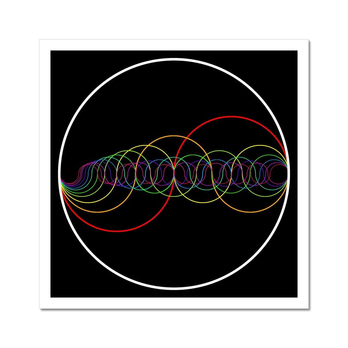 Rainbow-Coloured Waves in Circle Print C-Type Print