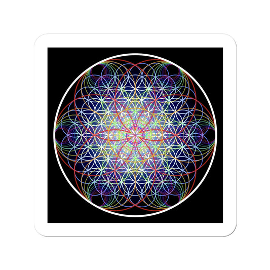 Sound Waves Resonating within the Flower of Life Print Sticker