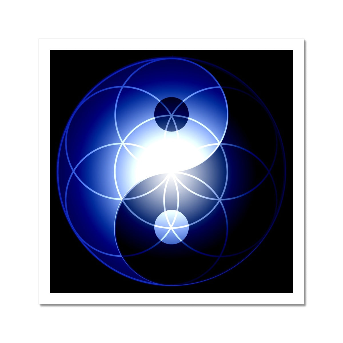 Yin Yang Seed of Life in blue C-Type Print