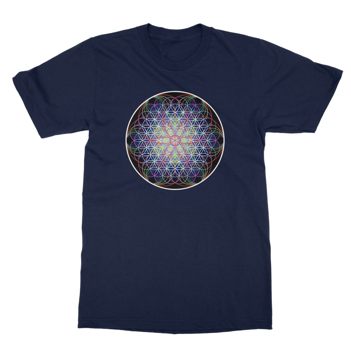 Sound Waves Resonating within the Flower of Life Softstyle T-Shirt