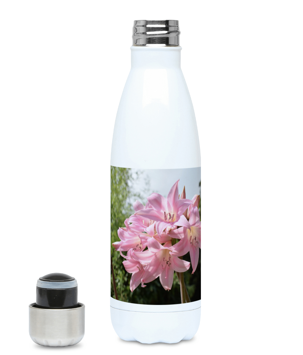 "Pink Lily" Pink Flower 500ml Water Bottle - Nature of Flowers