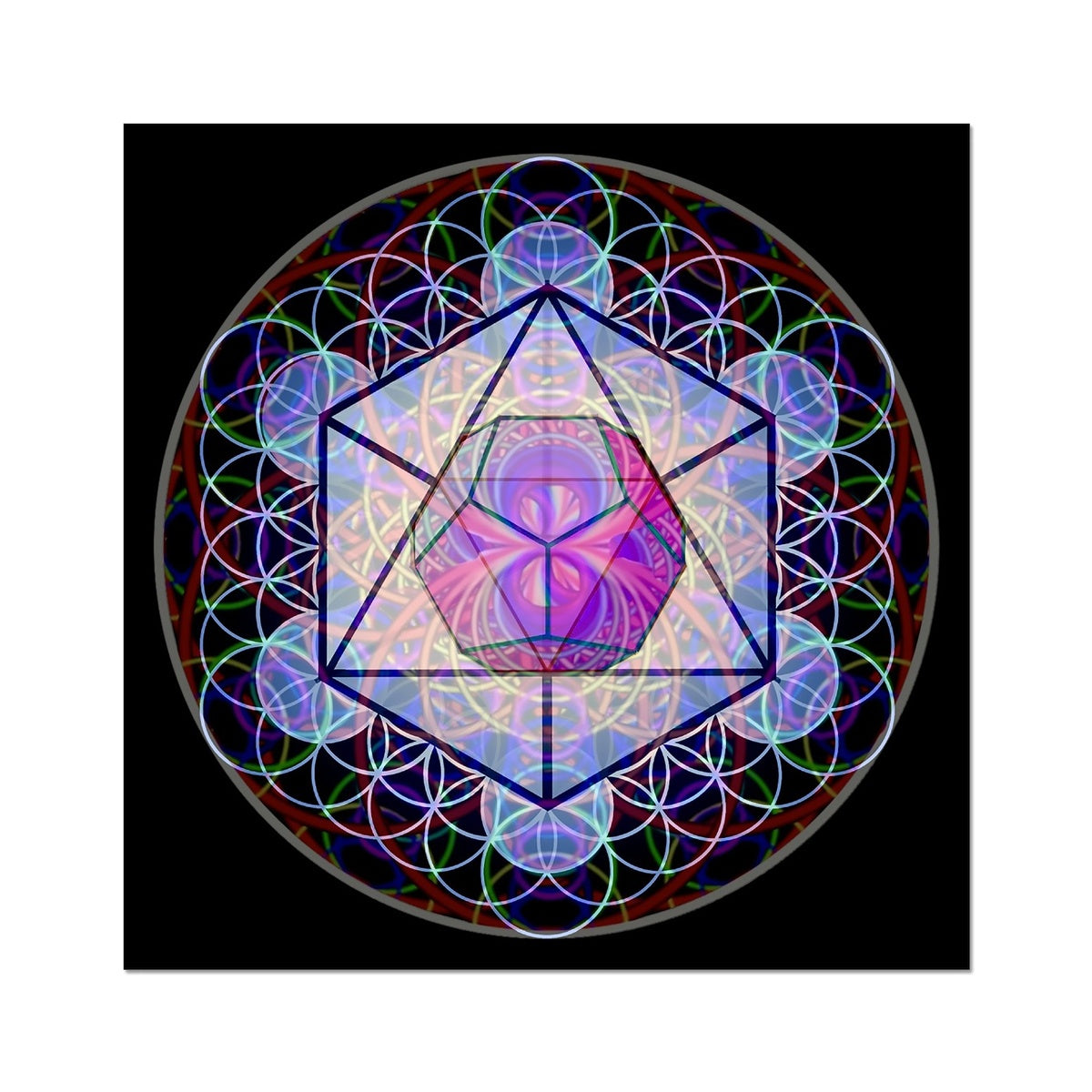 The Platonic Solid Dodecahedron with inverted Sound waves Fine Art Print
