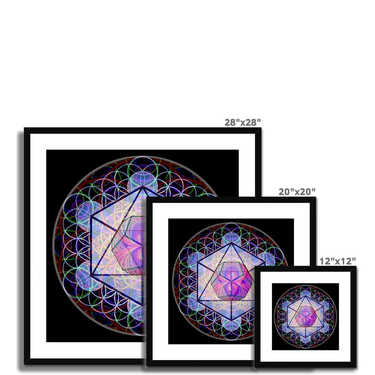 The Platonic Solid Dodecahedron with inverted Sound waves Framed & Mounted Print