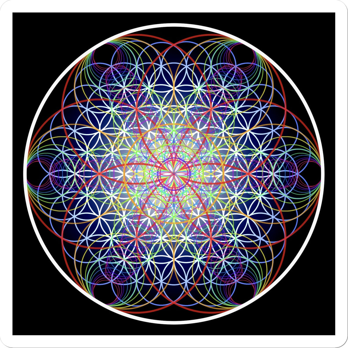 Sound Waves Resonating within the Flower of Life Print Sticker