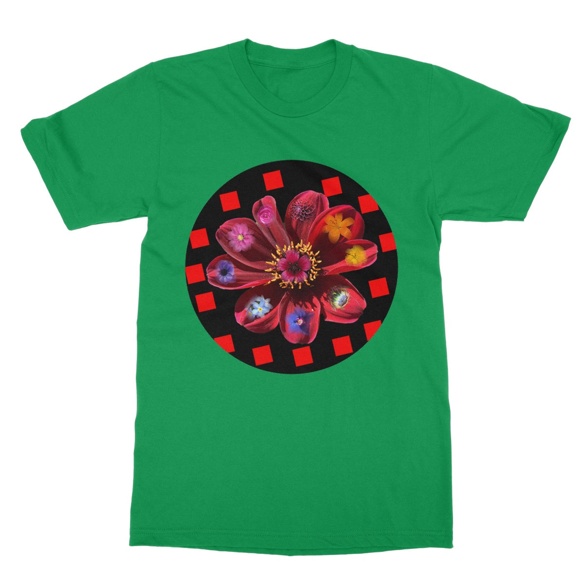 Neo's Red Rainbow Flower Softstyle T-Shirt